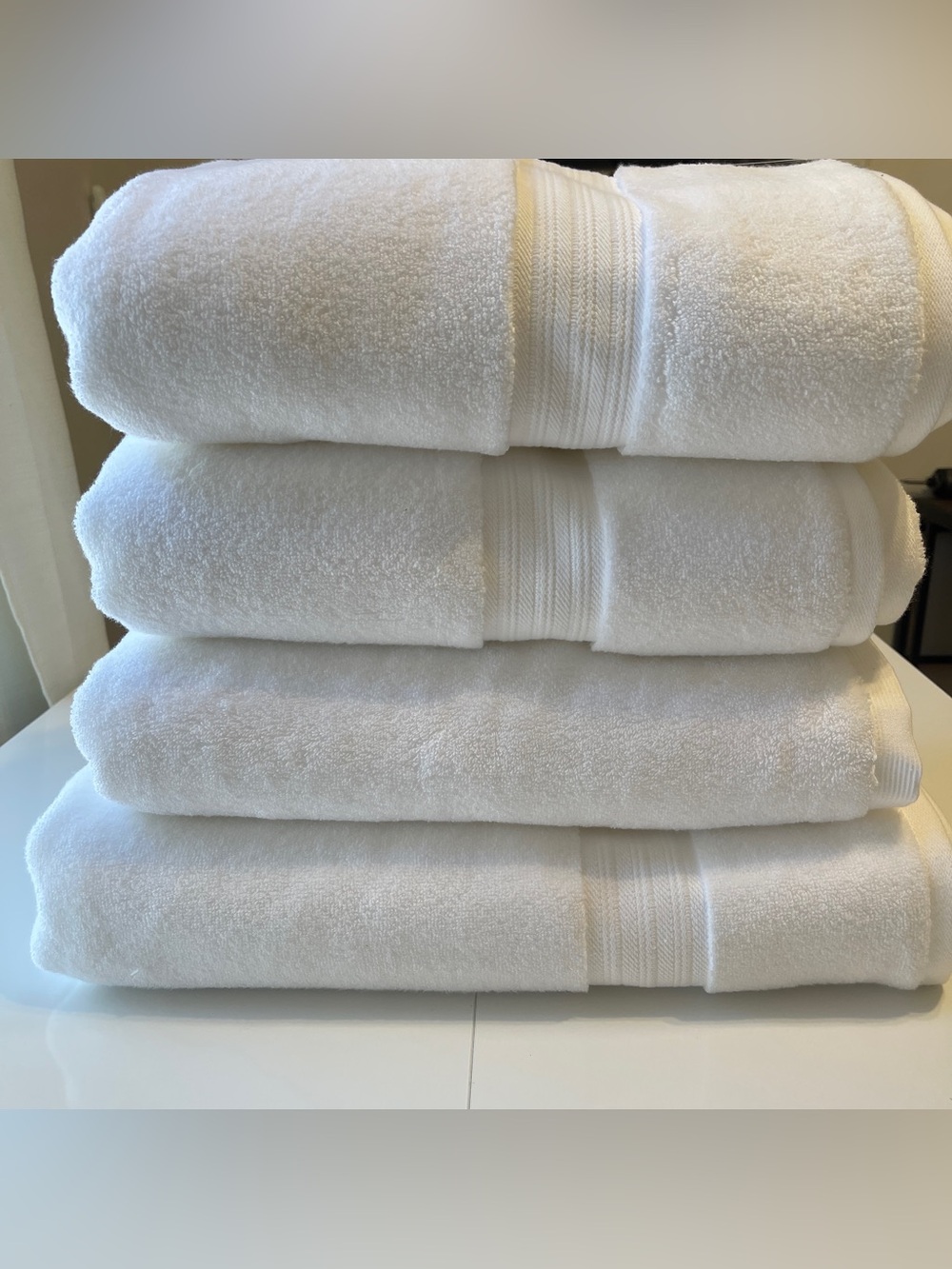 New Brooks Brothers 4 PC White Premium Bath Towels 550, 700, 800 GSM 100% Cotton - Picture 13 of 16